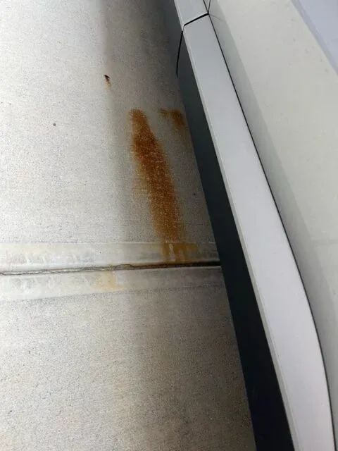 Birdseye view of a rust stain in Wake Forest NC