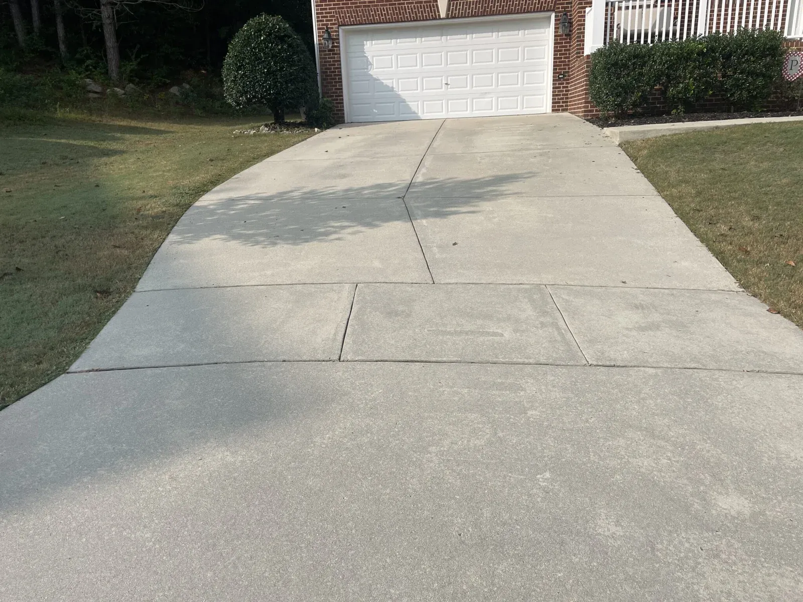 clean driveway after power washing in raleigh and wake forest nc