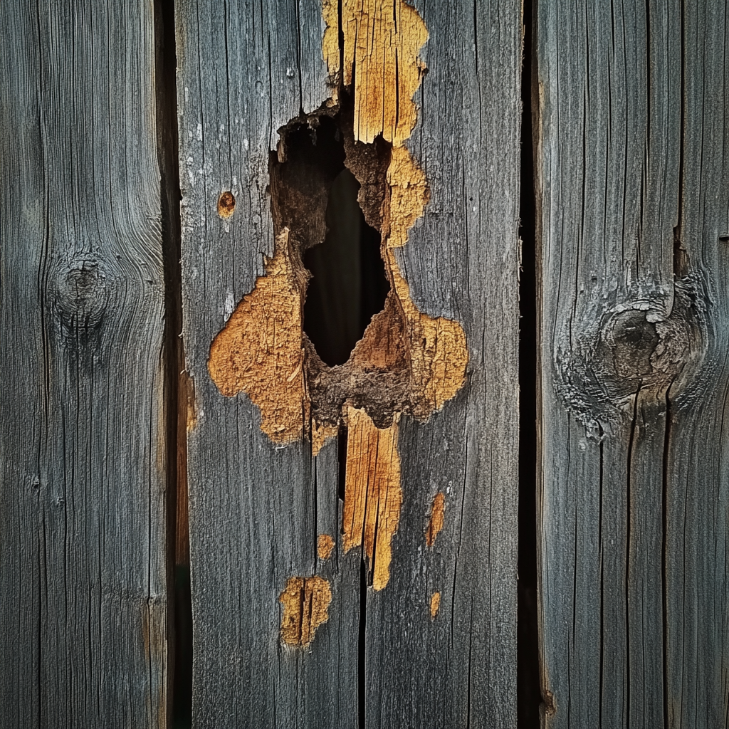 an example of a rotting wood fence, pressure washing, pickens power washing